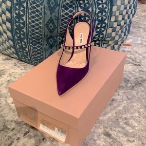 Miu Miu | Crystal-Strap Pointed-Toe Slingback